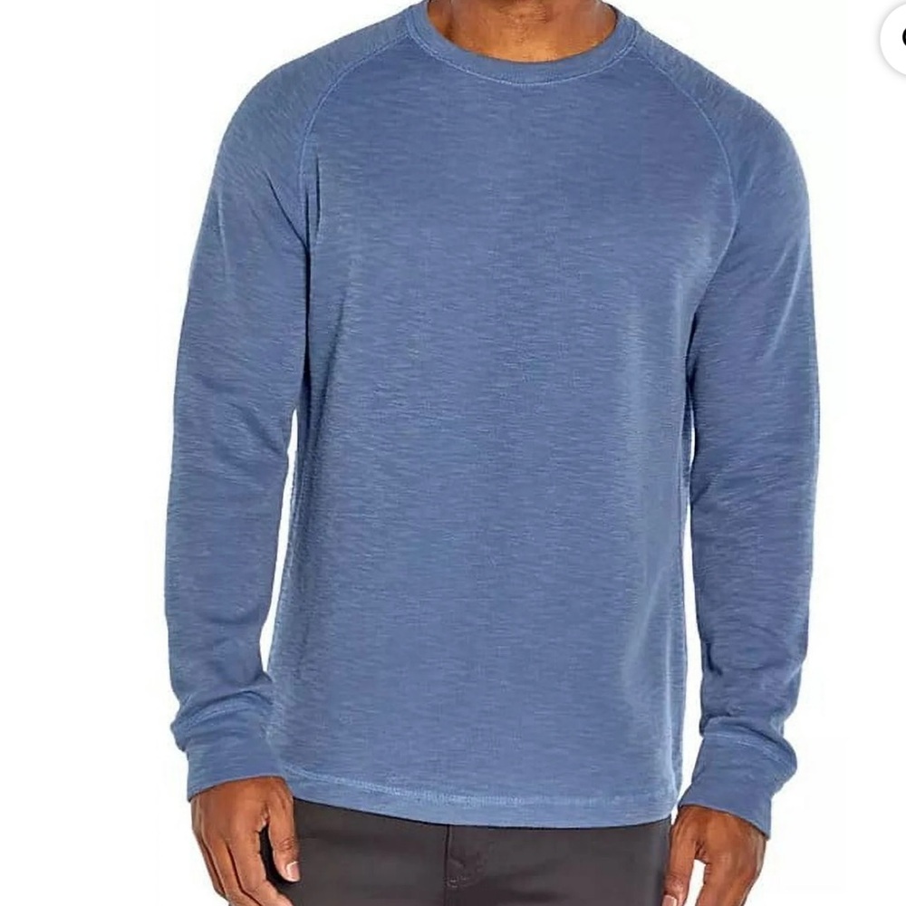 Banana Republic Men's Double Knit Long Sleeve Crewneck Shirt (Vintage Indigo, S)